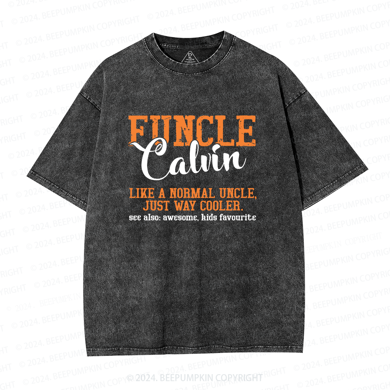 Personalized Funcle Like A Normal Uncle Just Way Cooler Uncle Washed T-Shirts 