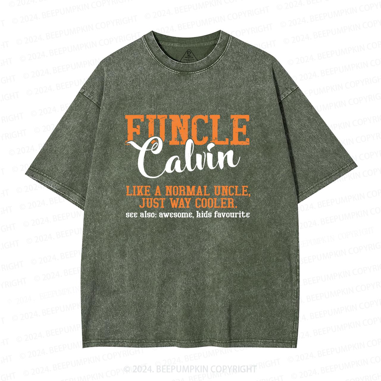 Personalized Funcle Like A Normal Uncle Just Way Cooler Uncle Washed T-Shirts 