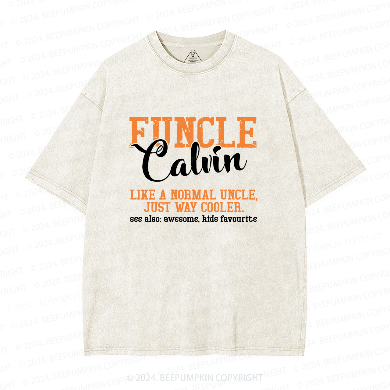 Personalized Funcle Like A Normal Uncle Just Way Cooler Uncle Washed T-Shirts 