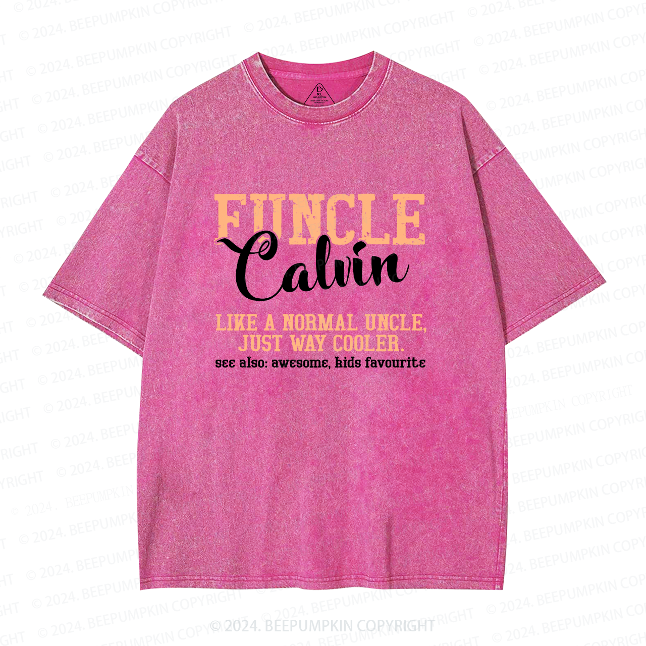 Personalized Funcle Like A Normal Uncle Just Way Cooler Uncle Washed T-Shirts 