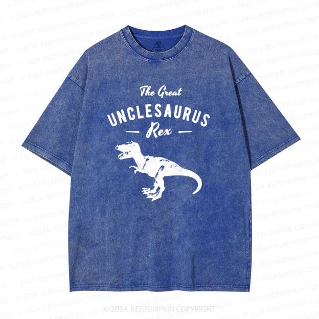 Unclesaurus Tyrannosaurus Rex Uncle Washed T-Shirts 