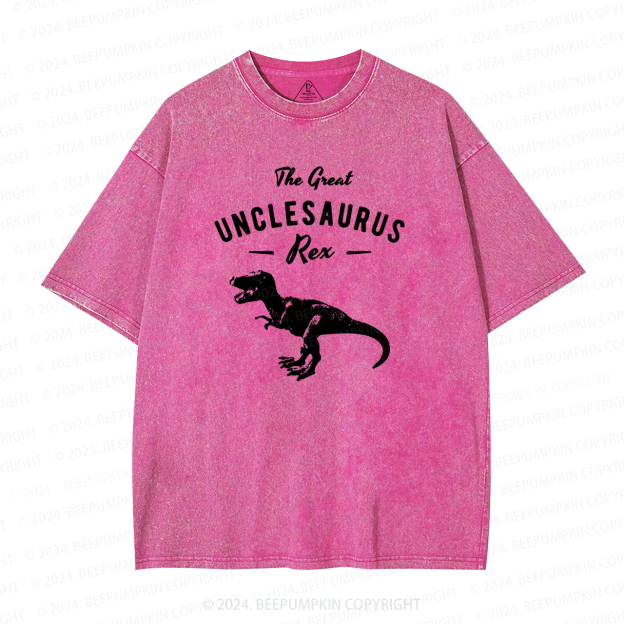Unclesaurus Tyrannosaurus Rex Uncle Washed T-Shirts 