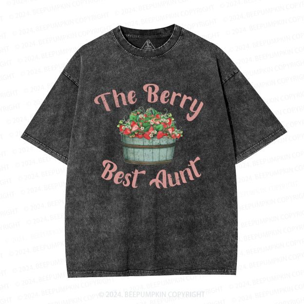 Best Aunt Strawberry Aunt Washed T-Shirts 