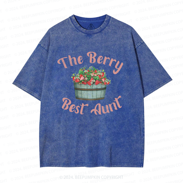 Best Aunt Strawberry Aunt Washed T-Shirts 