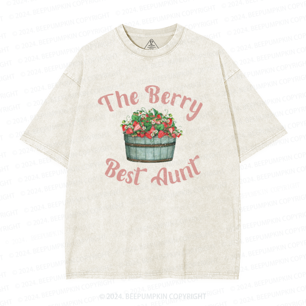 Best Aunt Strawberry Aunt Washed T-Shirts 