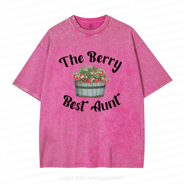 Best Aunt Strawberry Aunt Washed T-Shirts 