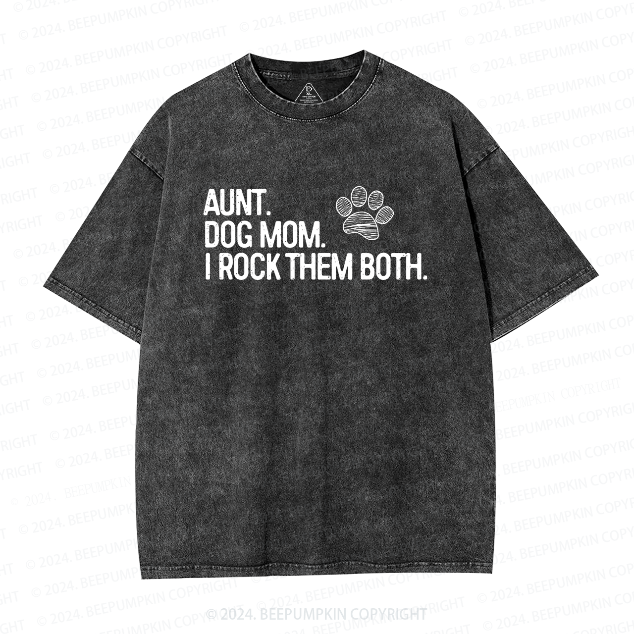 Aunt and Dog Mom Aunt Washed T-Shirts 