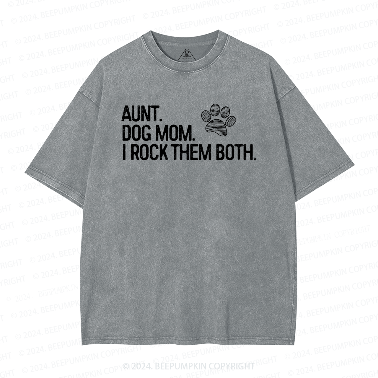 Aunt and Dog Mom Aunt Washed T-Shirts 