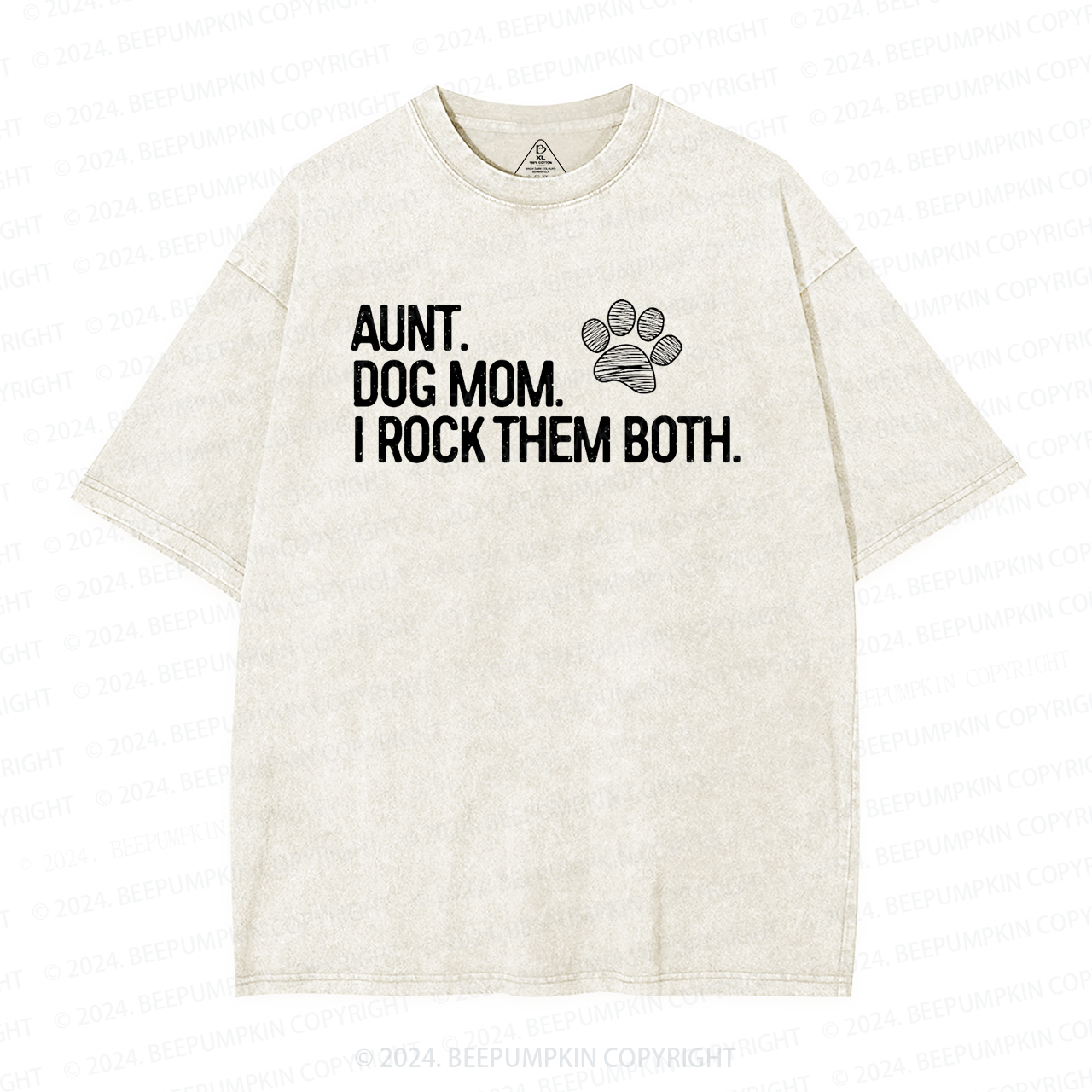 Aunt and Dog Mom Aunt Washed T-Shirts