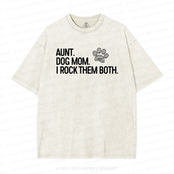 Image of Aunt and Dog Mom Aunt Washed T-Shirts