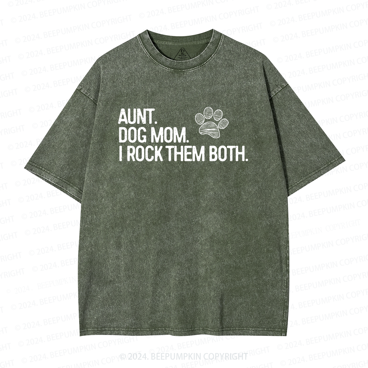 Aunt and Dog Mom Aunt Washed T-Shirts 