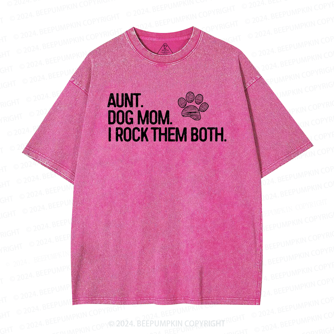 Aunt and Dog Mom Aunt Washed T-Shirts 