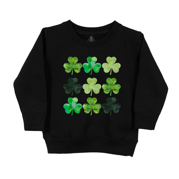 Watercolor Clovers St.Patricks Day Kids Sweatshirt