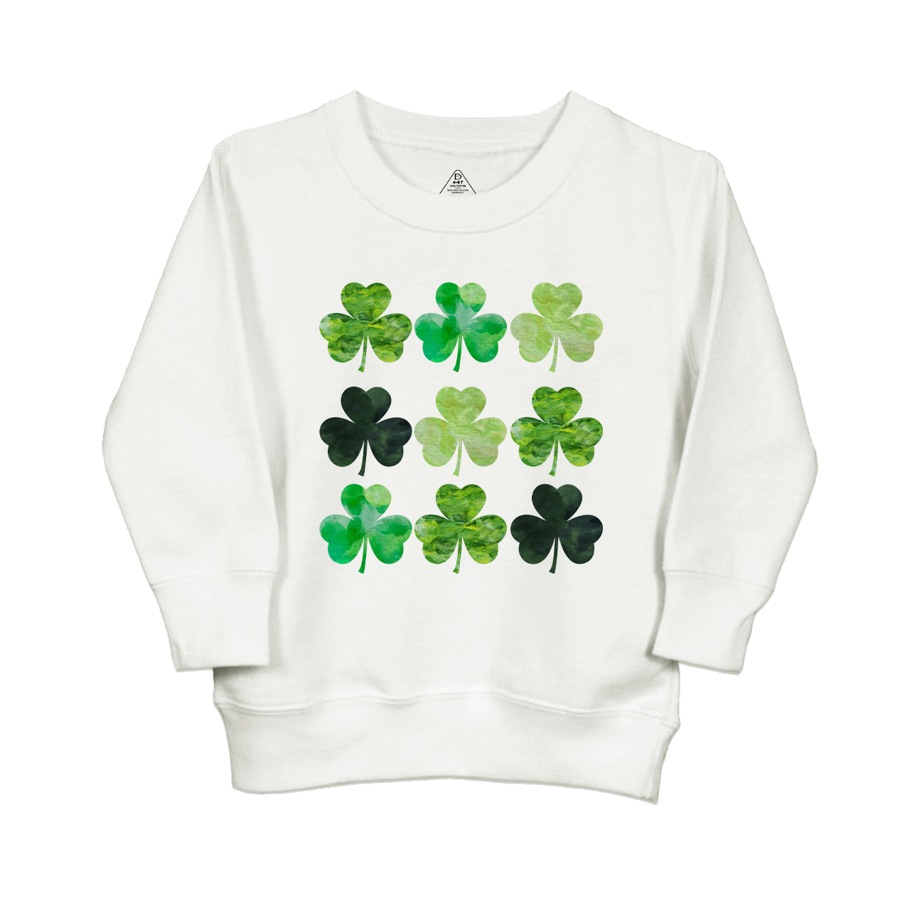 Watercolor Clovers St.Patricks Day Kids Sweatshirt