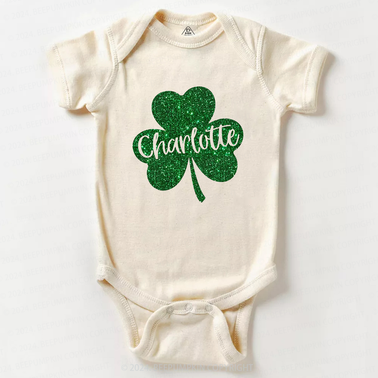 Personalized Name St Patricks Day Baby Bodysuit Beepumpkin