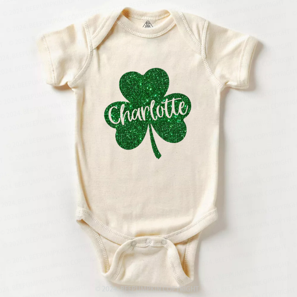 Image of Personalized Name St.Patricks Day Baby Bodysuit Beepumpkin