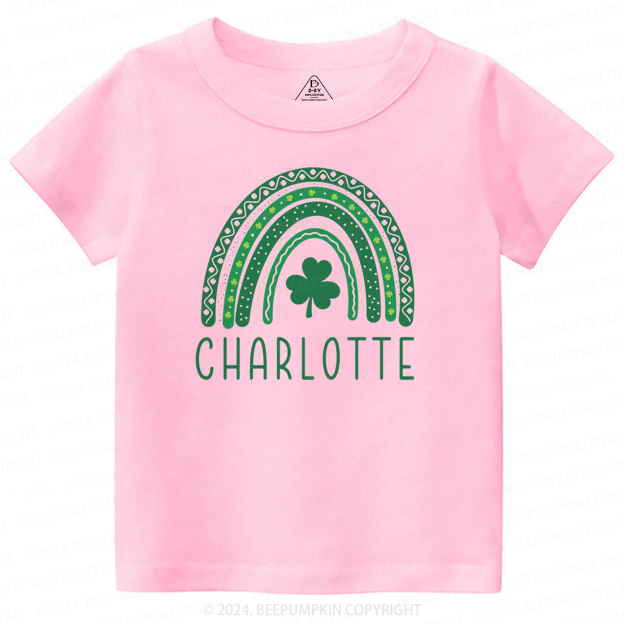 Personalized Name Rainbow Shamrock Toddler Tees