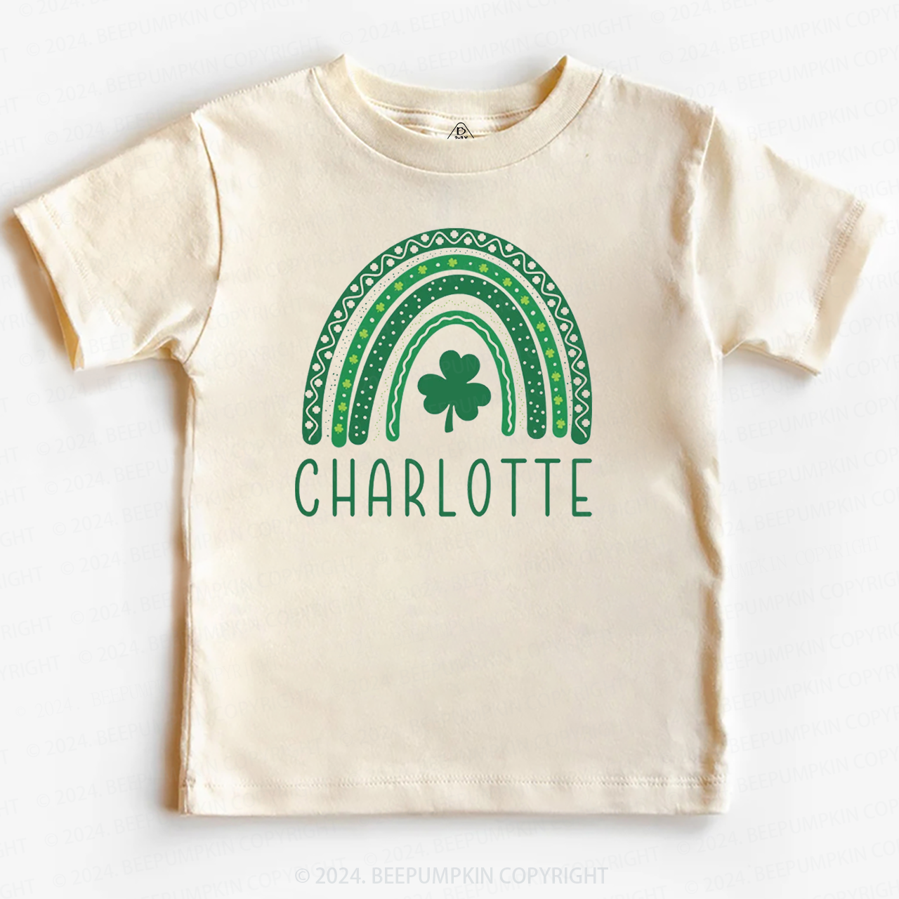 Personalized Name Rainbow Shamrock Toddler Tees