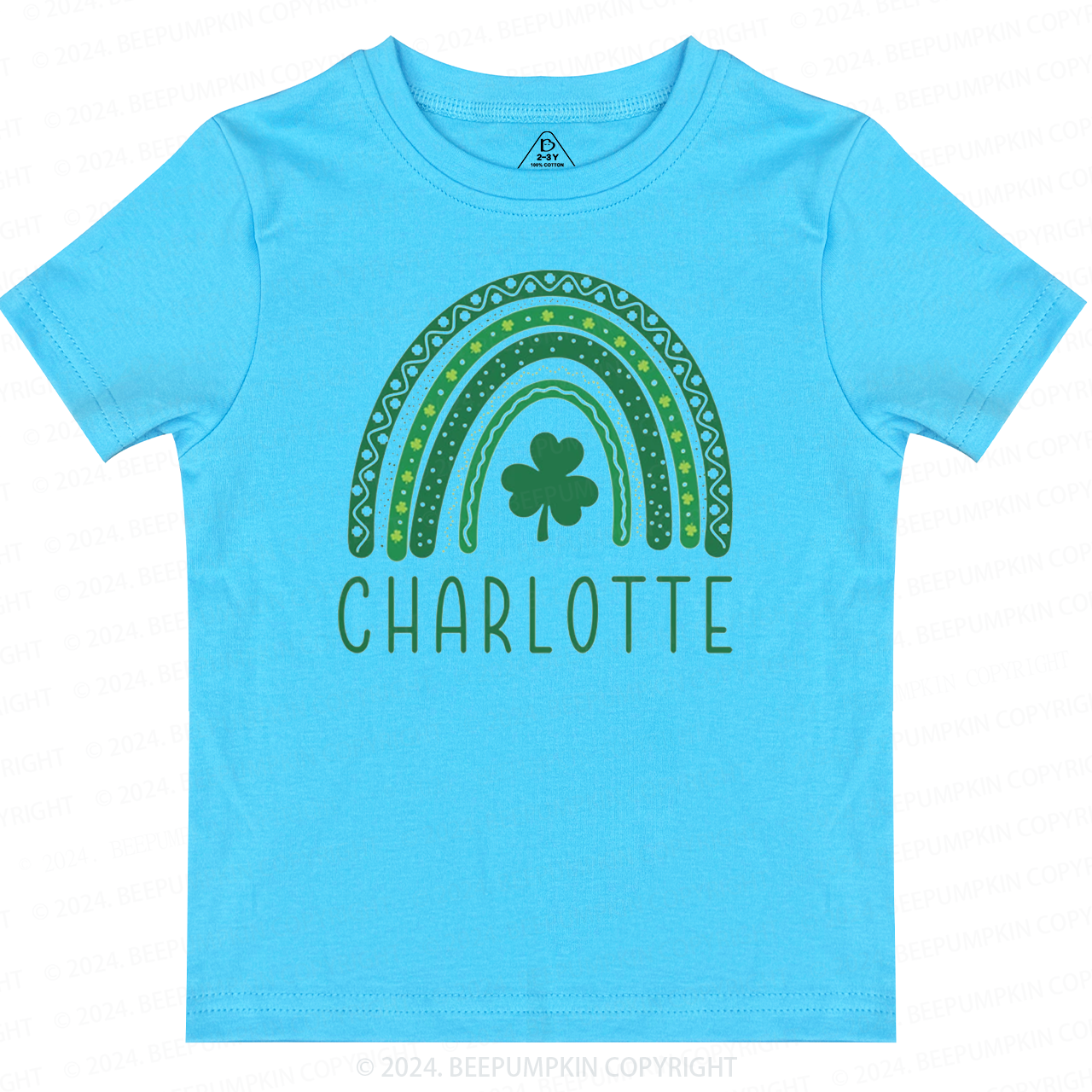 Personalized Name Rainbow Shamrock Toddler Tees