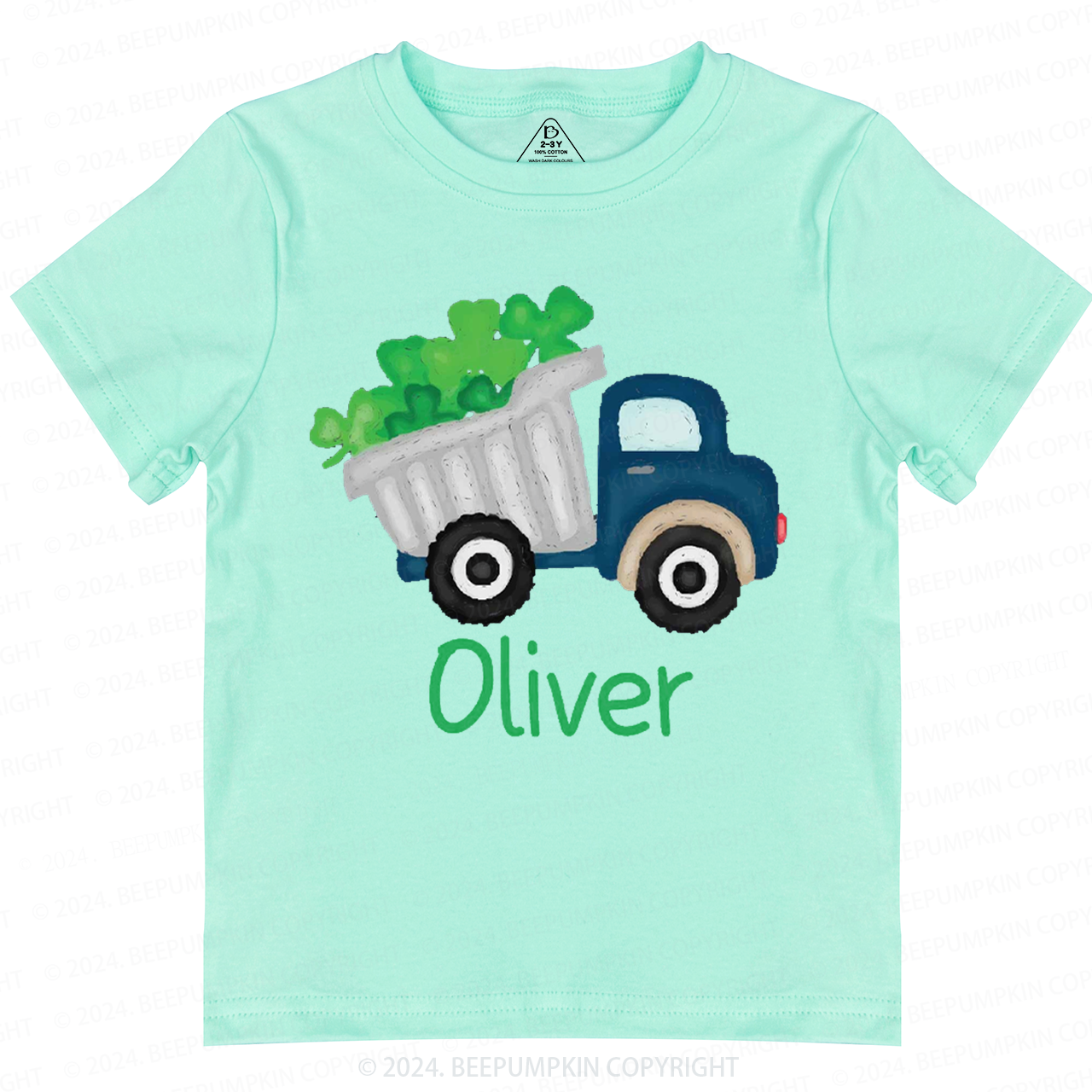 Personalized Shamrock Truck St.Patricks Day Toddler Tees