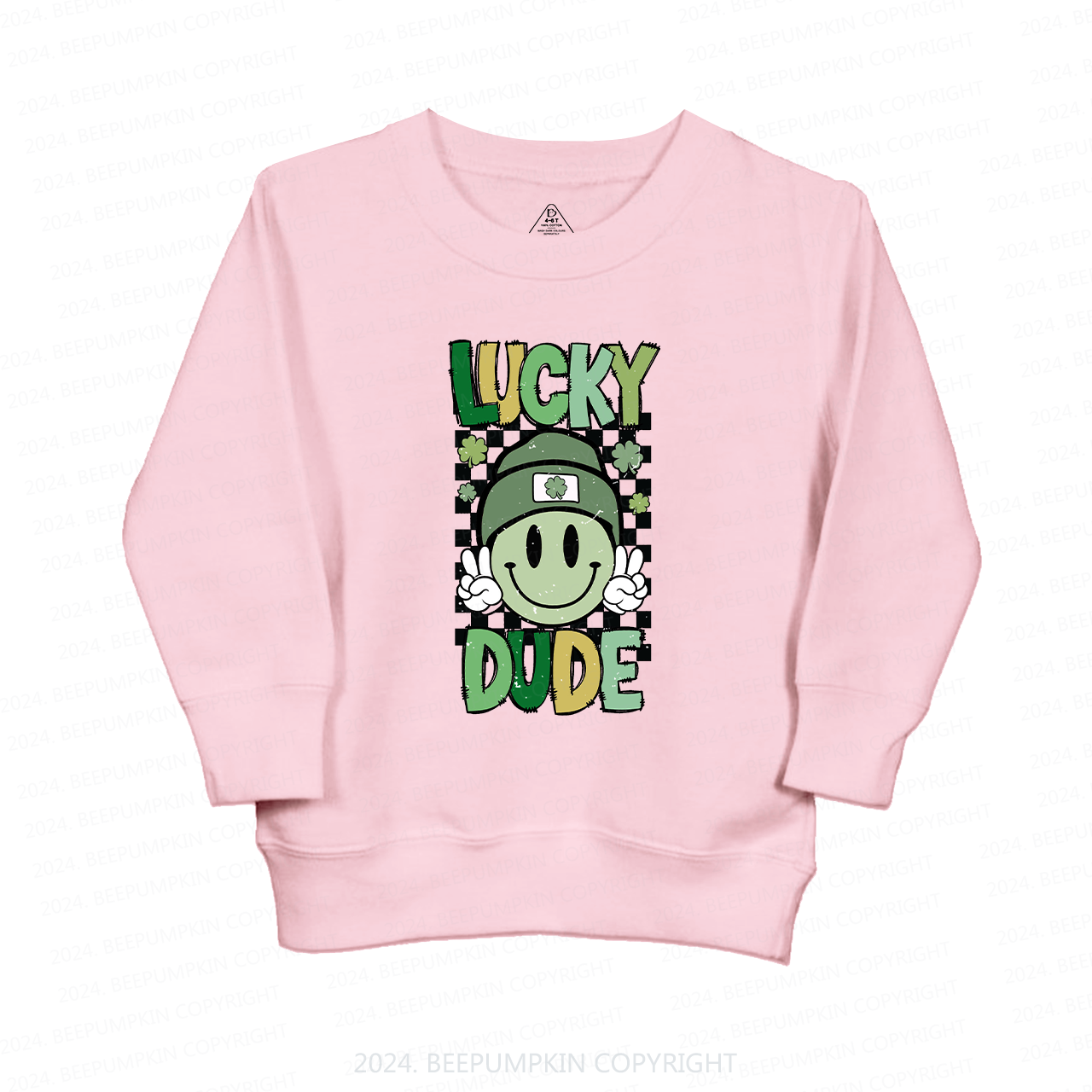 Retro Lucky Dude St.Patricks Day Kids Sweatshirt