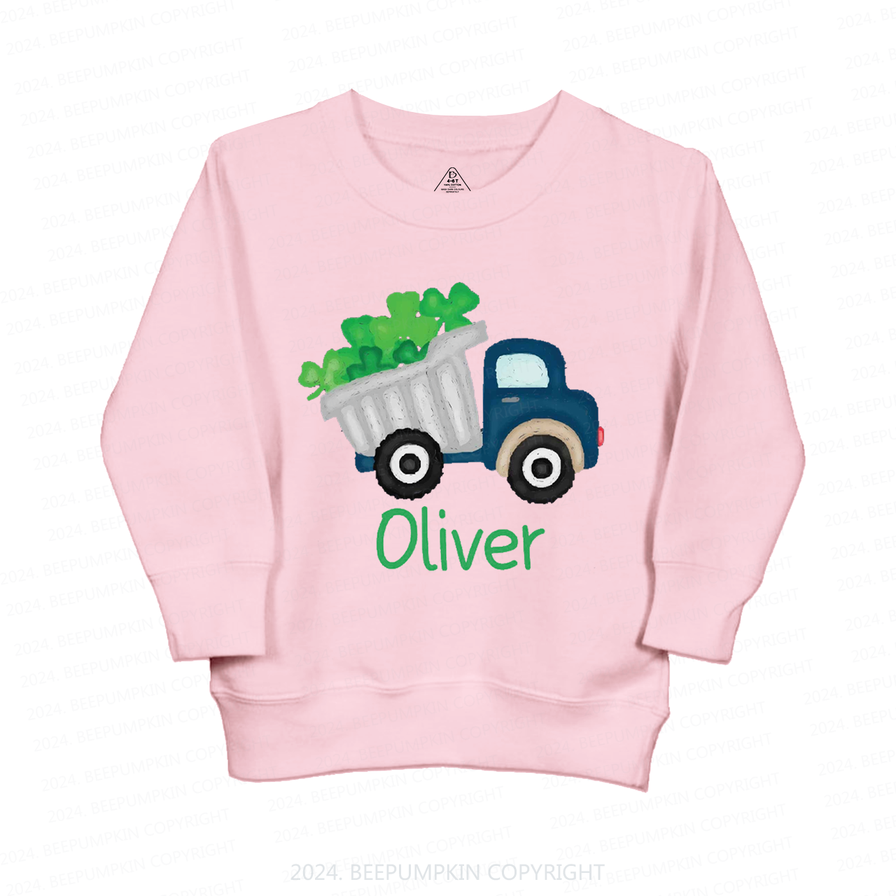 Personalized Shamrock Truck St.Patricks Day Kids Sweatshirt