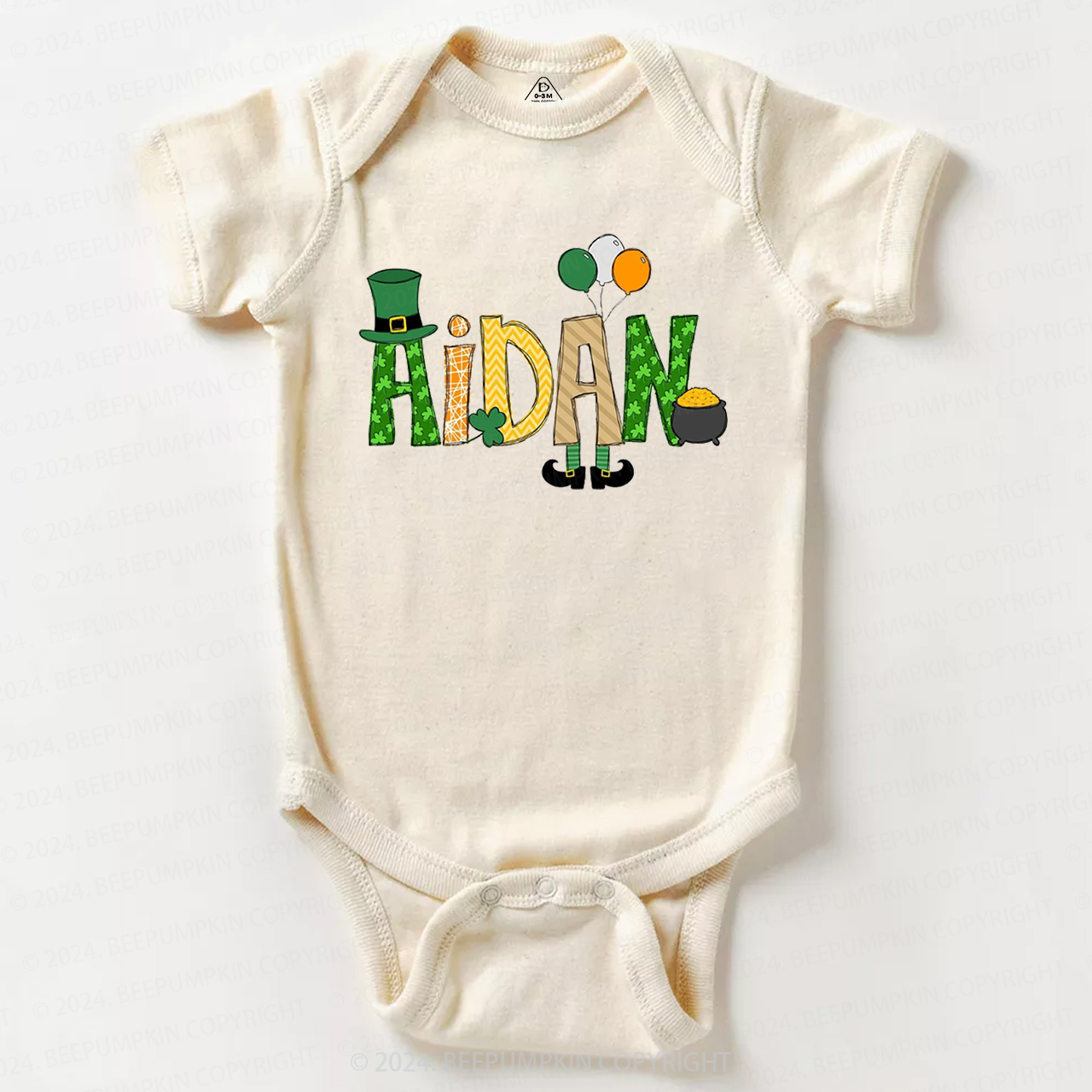 Personalized Elf St Patricks Day Baby Bodysuit Beepumpkin