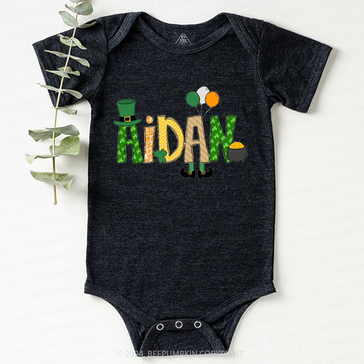 Personalized Elf St Patricks Day Baby Bodysuit Beepumpkin