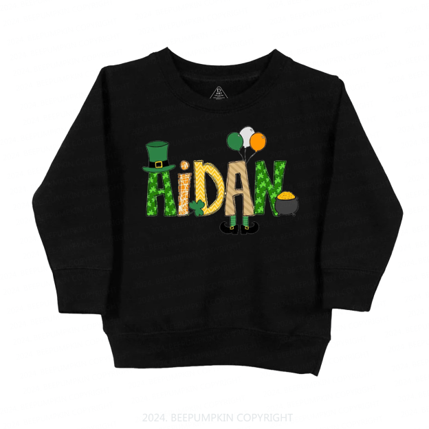 Personalized Elf St Patricks Day  Kids Sweatshirt