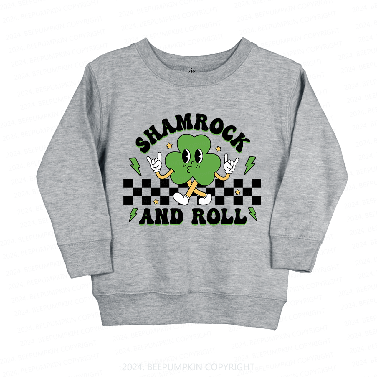 Shamrock And Roll St.Patricks Day Kids Sweatshirt