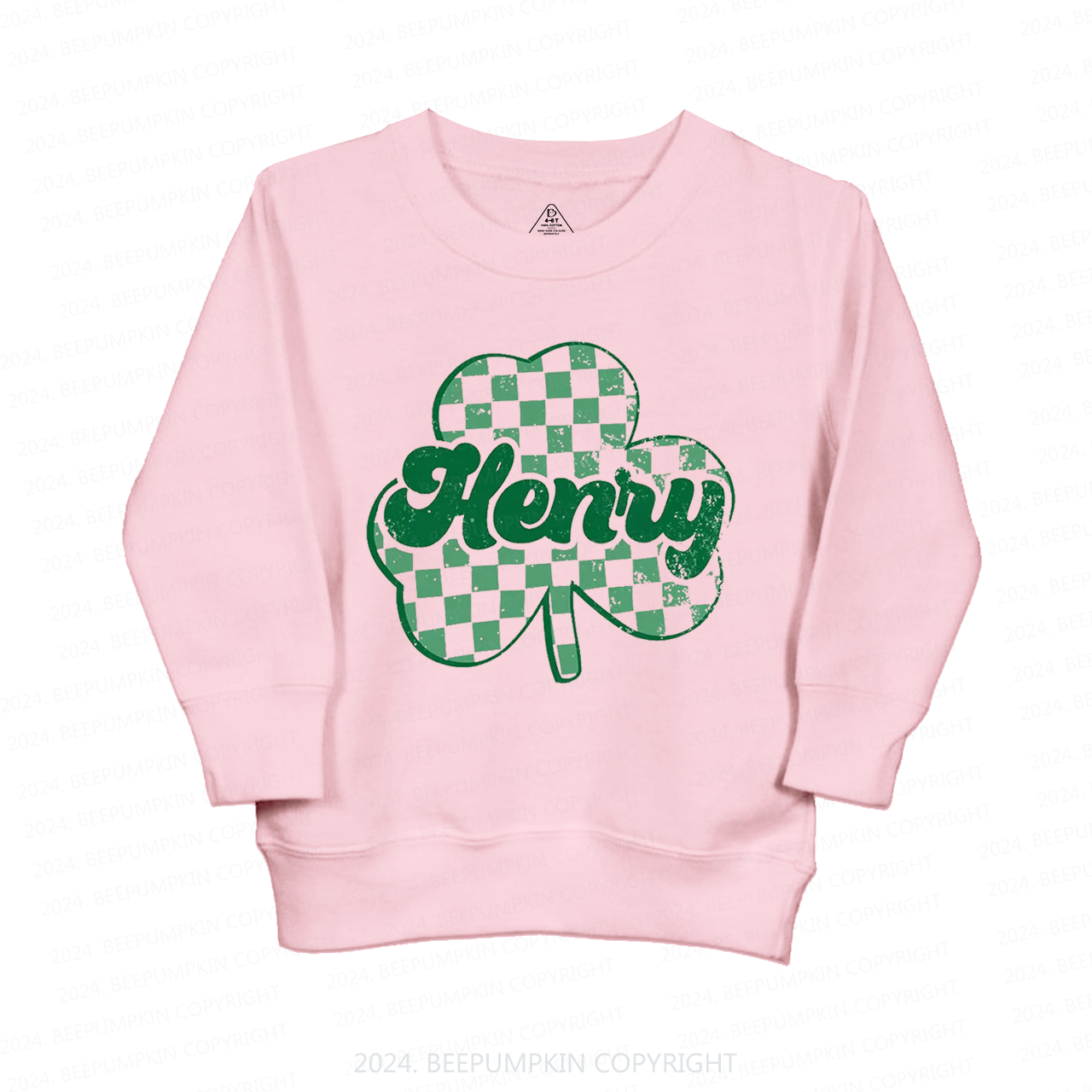 Clover Leaf With Name St.Patricks Day Kids Sweatshirt
