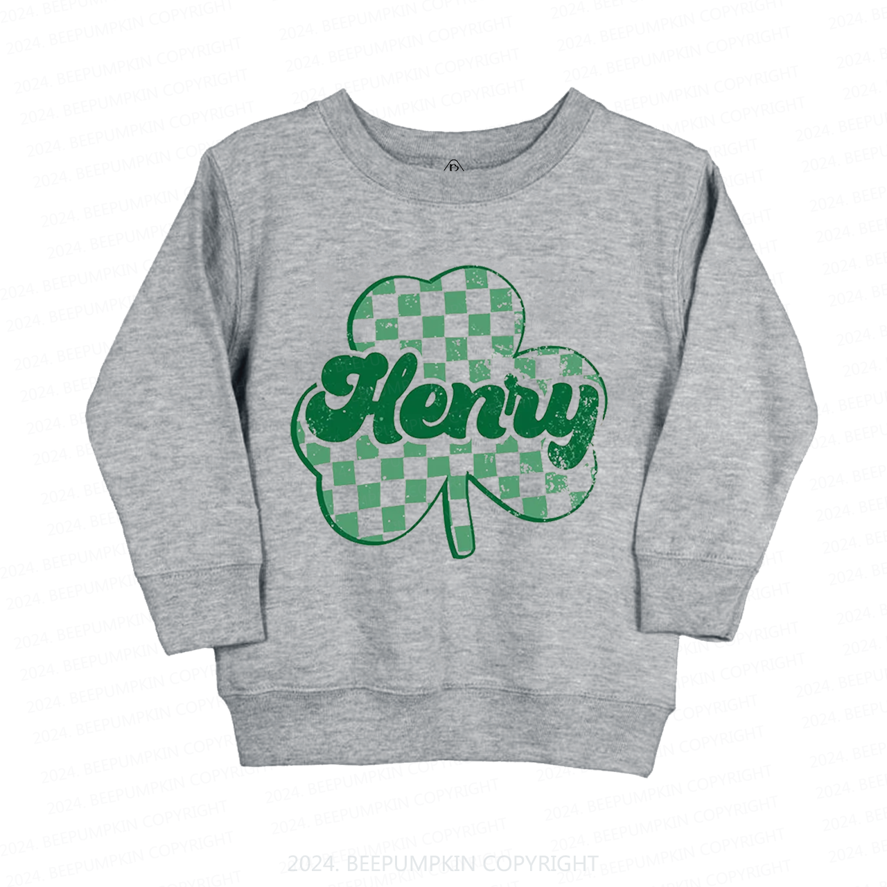 Clover Leaf With Name St.Patricks Day Kids Sweatshirt