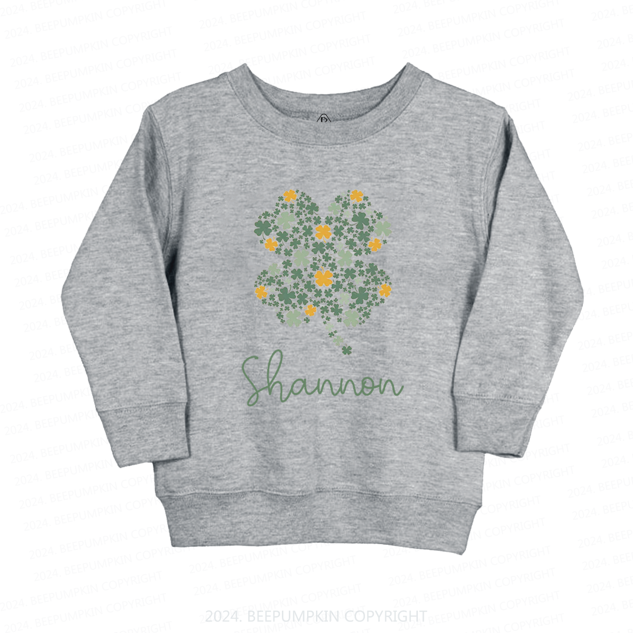 Personalized Cute Shamrock St.Patricks Kids Sweatshirt