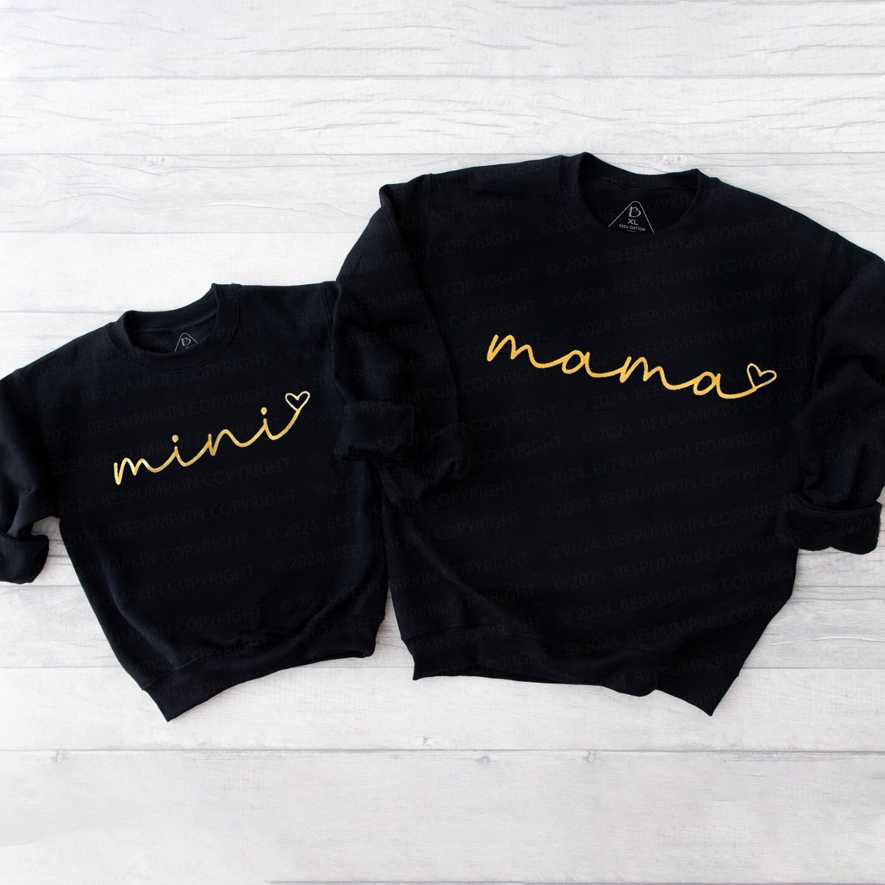 Gold Heart Mama Mini Mom&Me Sweatshirt Beepumpkin