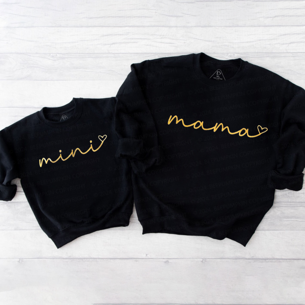 Gold Heart Mama Mini Mom&Me Sweatshirt Beepumpkin