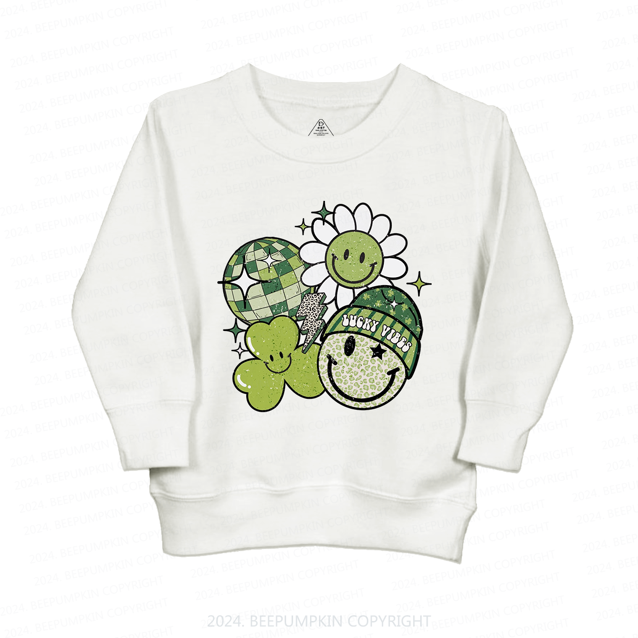 Disco Lucky Vibes St.Patricks Day Kids Sweatshirt
