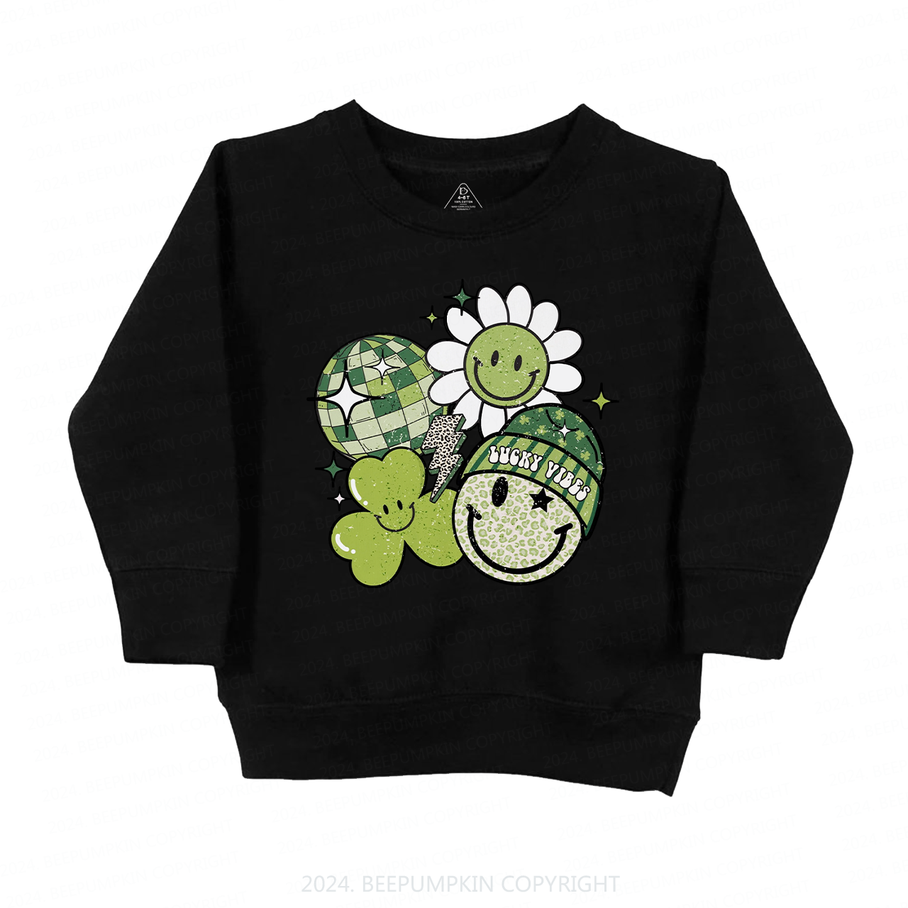 Disco Lucky Vibes St.Patricks Day Kids Sweatshirt