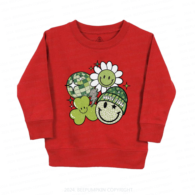 Disco Lucky Vibes St.Patricks Day Kids Sweatshirt
