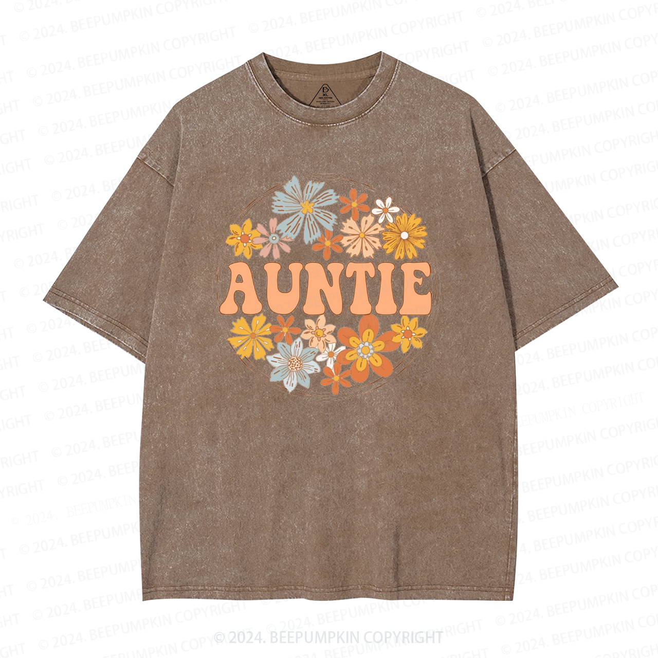 Floral Aunt Washed T-Shirts 