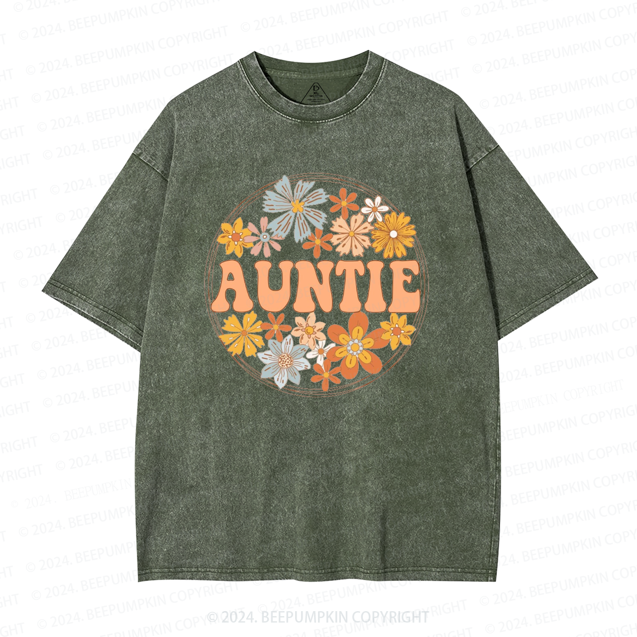 Floral Aunt Washed T-Shirts 