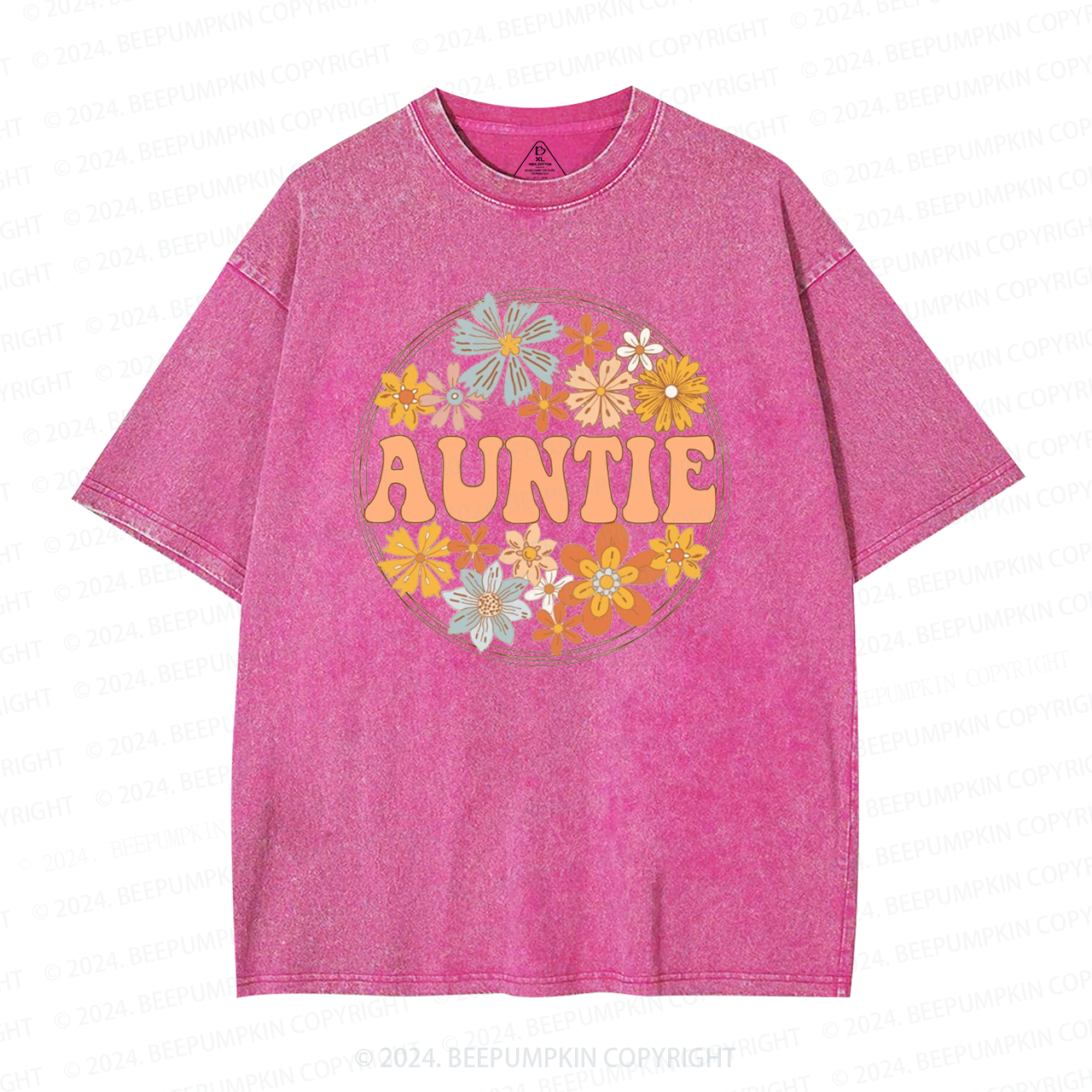 Floral Aunt Washed T-Shirts 