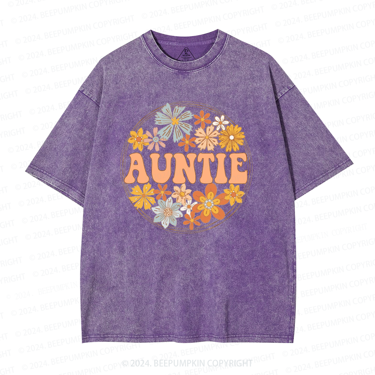 Floral Aunt Washed T-Shirts 