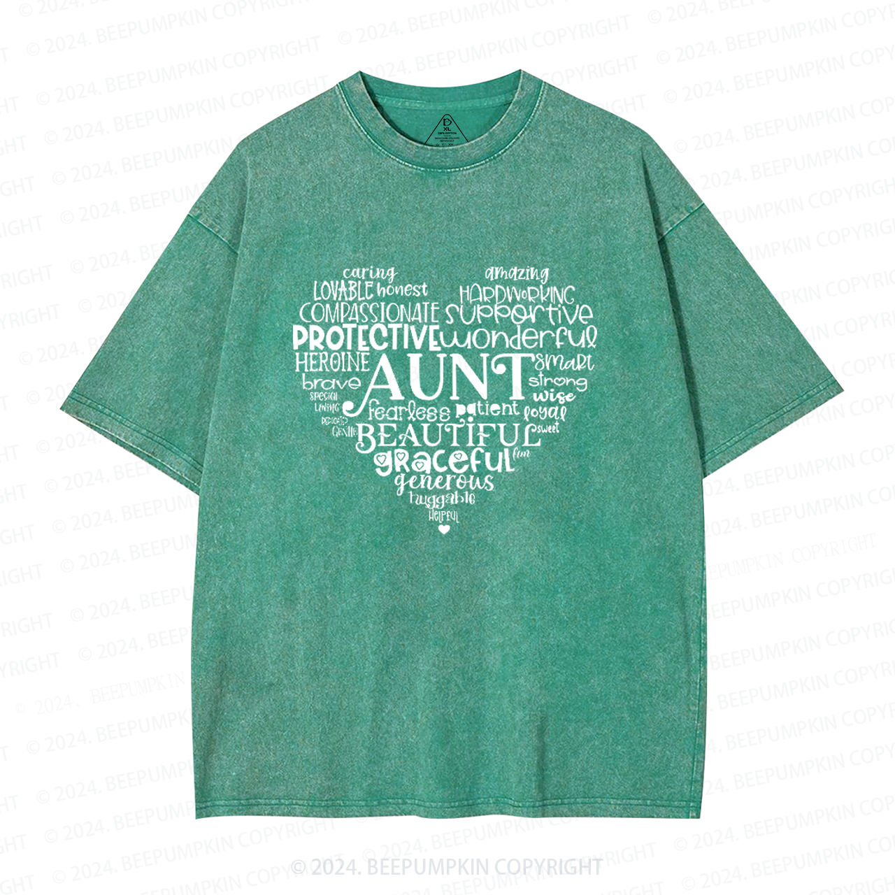Aunt Heart Best Auntie Washed T-Shirts 