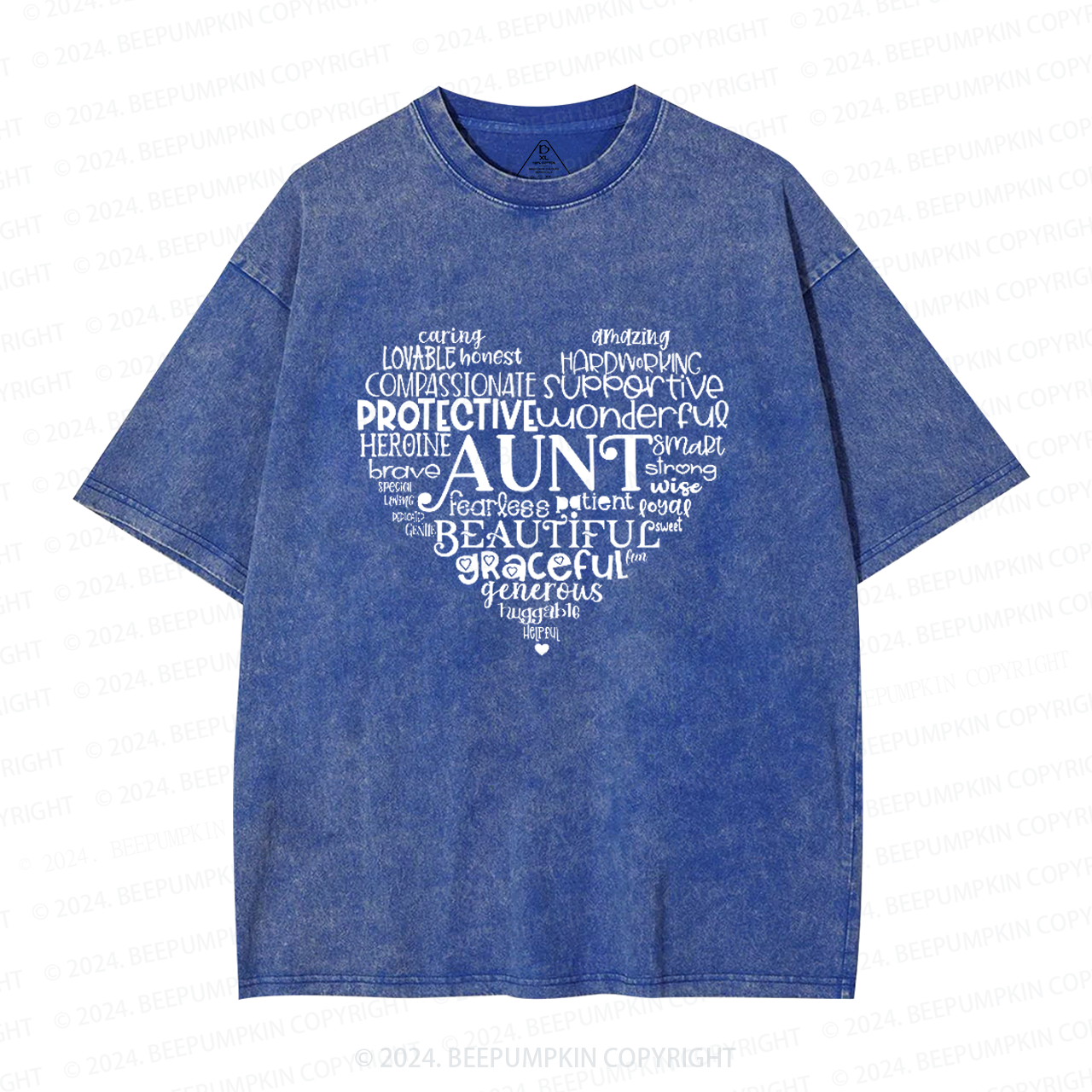 Aunt Heart Best Auntie Washed T-Shirts 