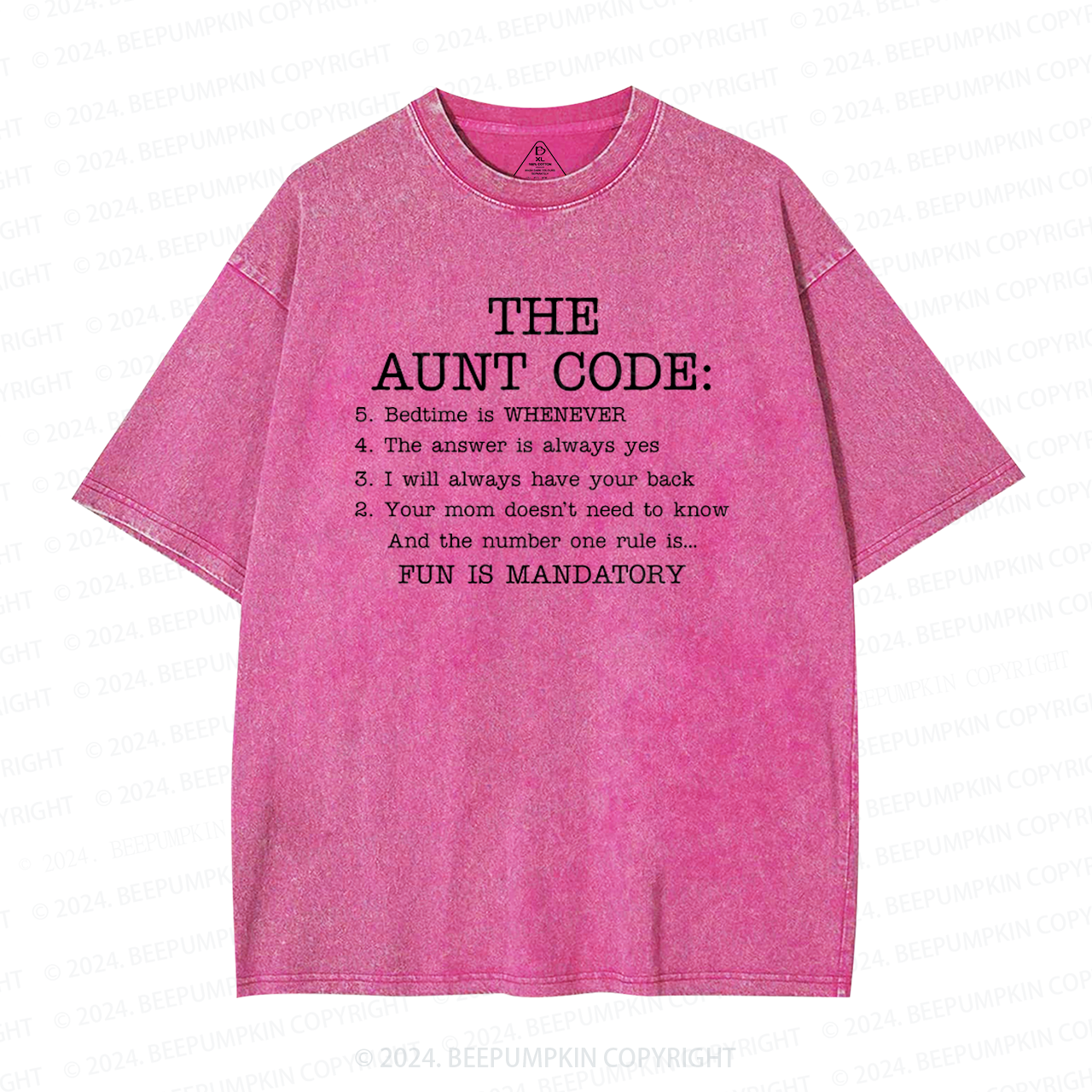 The Aunt Code Auntie Washed T-Shirts 