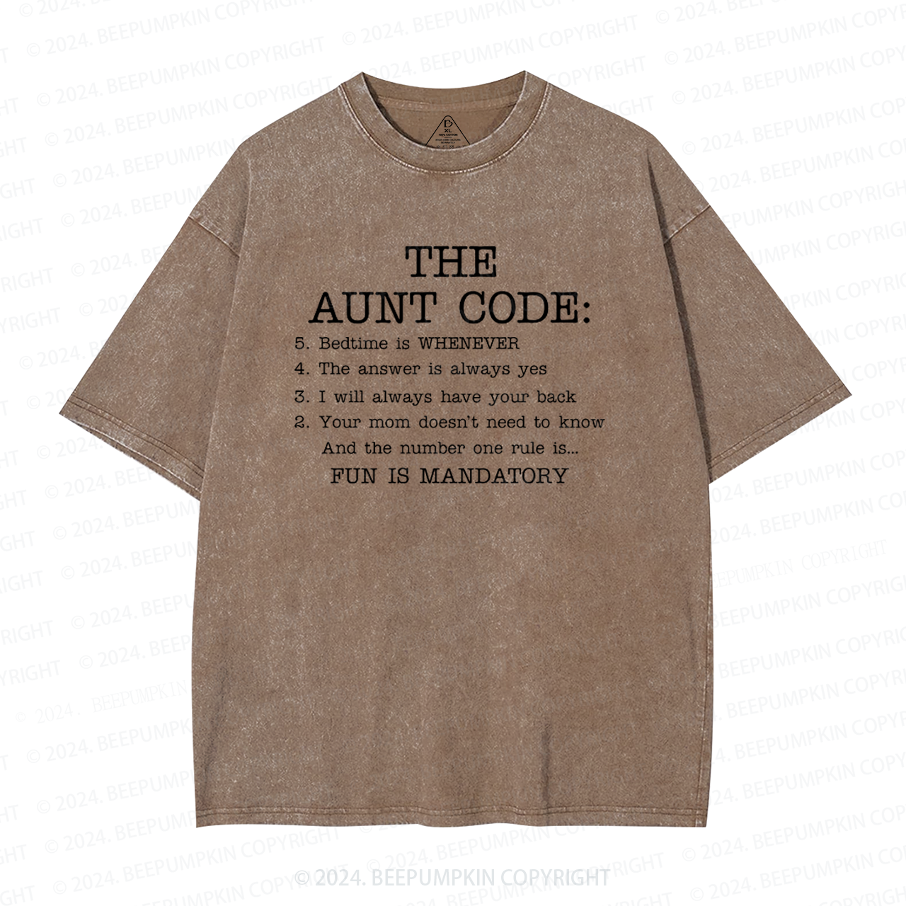 The Aunt Code Auntie Washed T-Shirts 