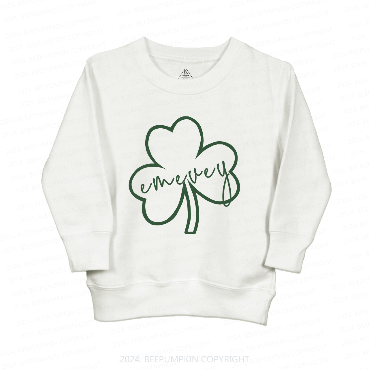 Shamrock Glitter Name St.Patricks Day Kids Sweatshirt