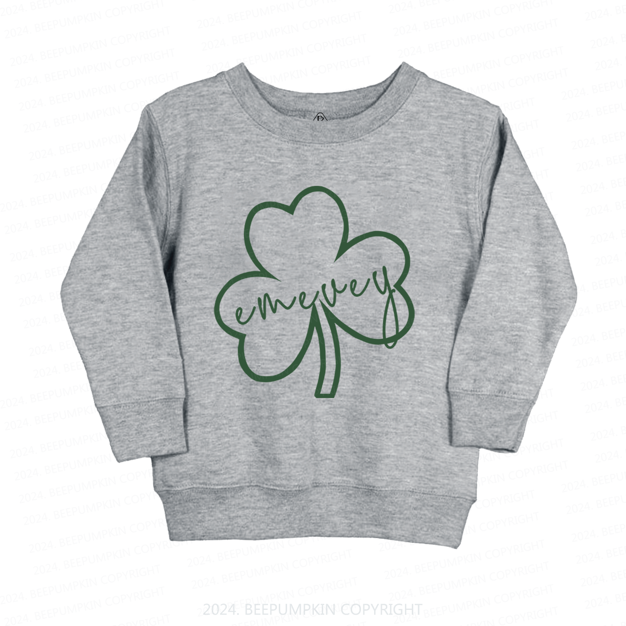Shamrock Glitter Name St.Patricks Day Kids Sweatshirt