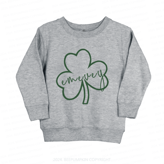 Shamrock Glitter Name St.Patricks Day Kids Sweatshirt