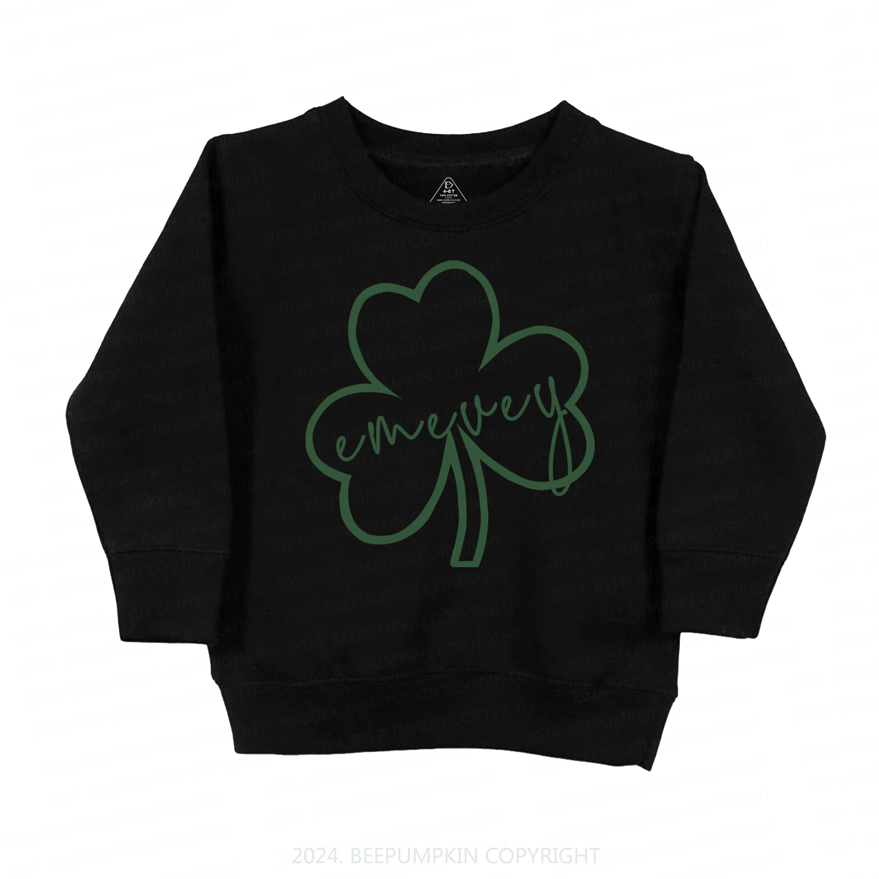 Shamrock Glitter Name St.Patricks Day Kids Sweatshirt